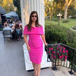 Vince Camuto Strapless Fuchsia Dress